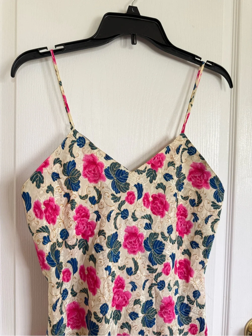 Victorias Secret Gold Label Vintage Floral V-Neck Satin Slip Dress - Picture 5 of 5